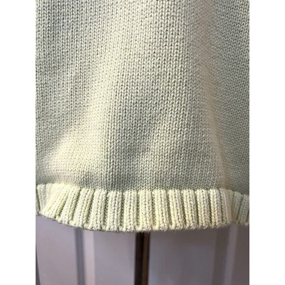 L. L. Bean Women’s Cotton 1/4 Zip Pullover LS Knit Sweater Mock Neck Yellow L - Picture 2 of 9